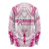Breast Cancer Pink Out Long Sleeve Shirt Polynesian Art Tattoo White Version LT05 - Polynesian Pride