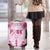 Breast Cancer Pink Out Luggage Cover Polynesian Art Tattoo White Version