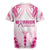 Breast Cancer Pink Out Rugby Jersey Polynesian Art Tattoo White Version