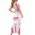 Breast Cancer Pink Out Short Sleeve Bodycon Dress Polynesian Art Tattoo White Version