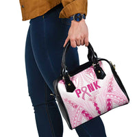 Breast Cancer Pink Out Shoulder Handbag Polynesian Art Tattoo White Version LT05 - Polynesian Pride