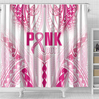 Breast Cancer Pink Out Shower Curtain Polynesian Art Tattoo White Version LT05 - Polynesian Pride