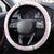 Breast Cancer Pink Out Steering Wheel Cover Polynesian Art Tattoo White Version