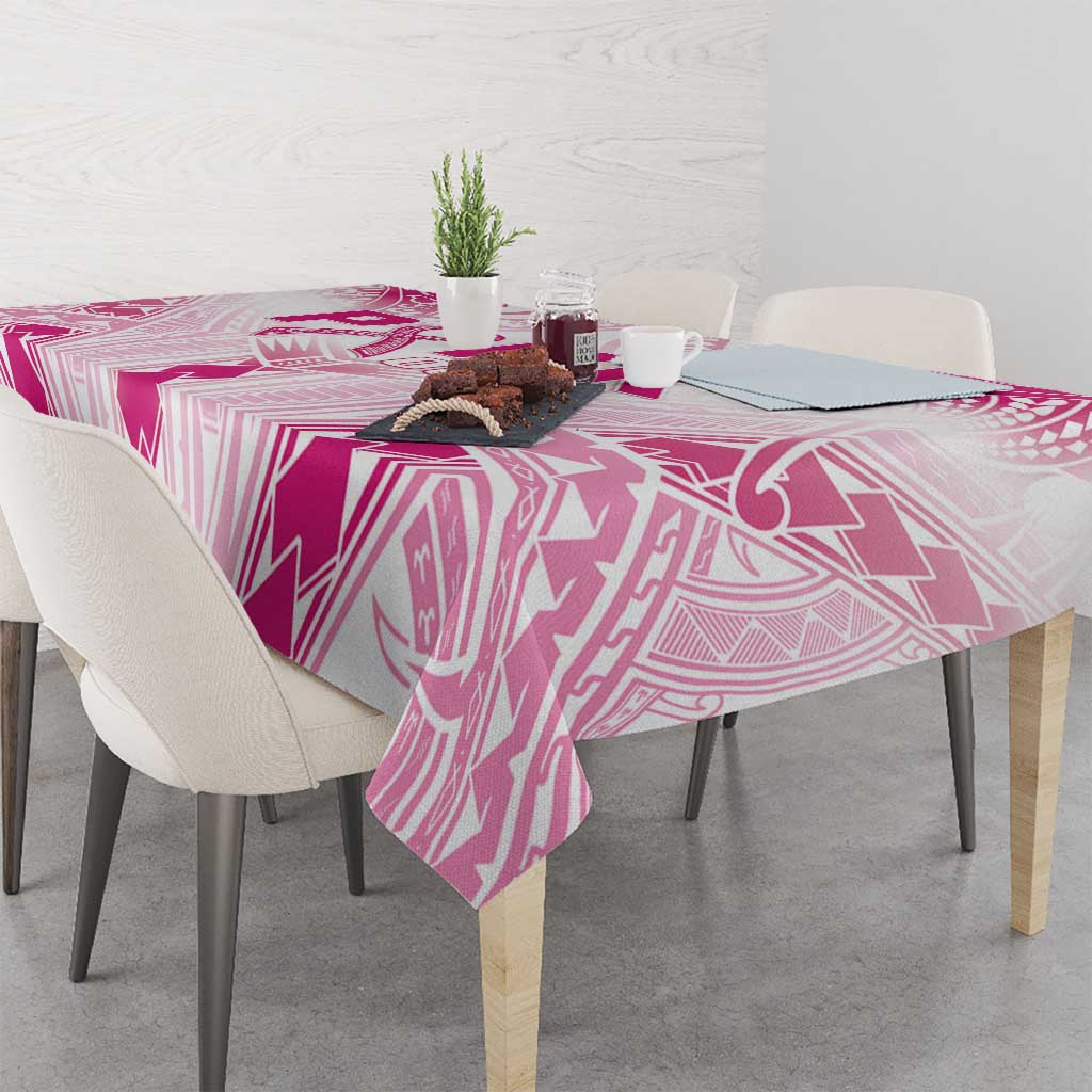 Breast Cancer Pink Out Tablecloth Polynesian Art Tattoo White Version LT05 - Polynesian Pride