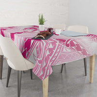 Breast Cancer Pink Out Tablecloth Polynesian Art Tattoo White Version LT05 - Polynesian Pride