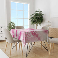 Breast Cancer Pink Out Tablecloth Polynesian Art Tattoo White Version LT05 - Polynesian Pride