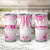 Breast Cancer Pink Out Tumbler Cup Polynesian Art Tattoo White Version