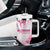 Breast Cancer Pink Out Tumbler With Handle Polynesian Art Tattoo White Version