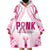 Breast Cancer Pink Out Wearable Blanket Hoodie Polynesian Art Tattoo White Version