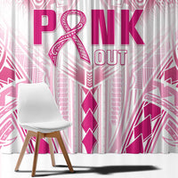 Breast Cancer Pink Out Window Curtain Polynesian Art Tattoo White Version LT05 - Polynesian Pride