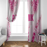 Breast Cancer Pink Out Window Curtain Polynesian Art Tattoo White Version LT05 - Polynesian Pride