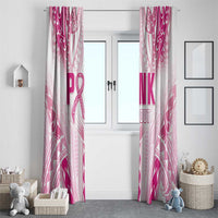 Breast Cancer Pink Out Window Curtain Polynesian Art Tattoo White Version LT05 - Polynesian Pride