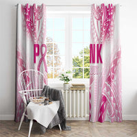 Breast Cancer Pink Out Window Curtain Polynesian Art Tattoo White Version LT05 - Polynesian Pride
