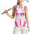 Breast Cancer Pink Out Women Sleeveless Polo Shirt Polynesian Art Tattoo White Version