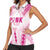 Breast Cancer Pink Out Women Sleeveless Polo Shirt Polynesian Art Tattoo White Version