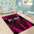 Breast Cancer Pink Out Area Rug Polynesian Art Tattoo Black Version