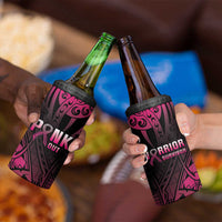 Breast Cancer Pink Out 4 in 1 Can Cooler Tumbler Polynesian Art Tattoo Black Version LT05 - Polynesian Pride
