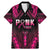 Breast Cancer Pink Out Family Matching Mermaid Dress and Hawaiian Shirt Polynesian Art Tattoo Black Version