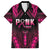 Breast Cancer Pink Out Family Matching Off Shoulder Maxi Dress and Hawaiian Shirt Polynesian Art Tattoo Black Version