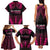 Breast Cancer Pink Out Family Matching Tank Maxi Dress and Hawaiian Shirt Polynesian Art Tattoo Black Version