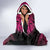 Breast Cancer Pink Out Hooded Blanket Polynesian Art Tattoo Black Version