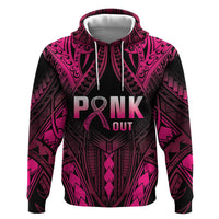 Breast Cancer Pink Out Hoodie Polynesian Art Tattoo Black Version LT05 Pullover Hoodie Black - Polynesian Pride