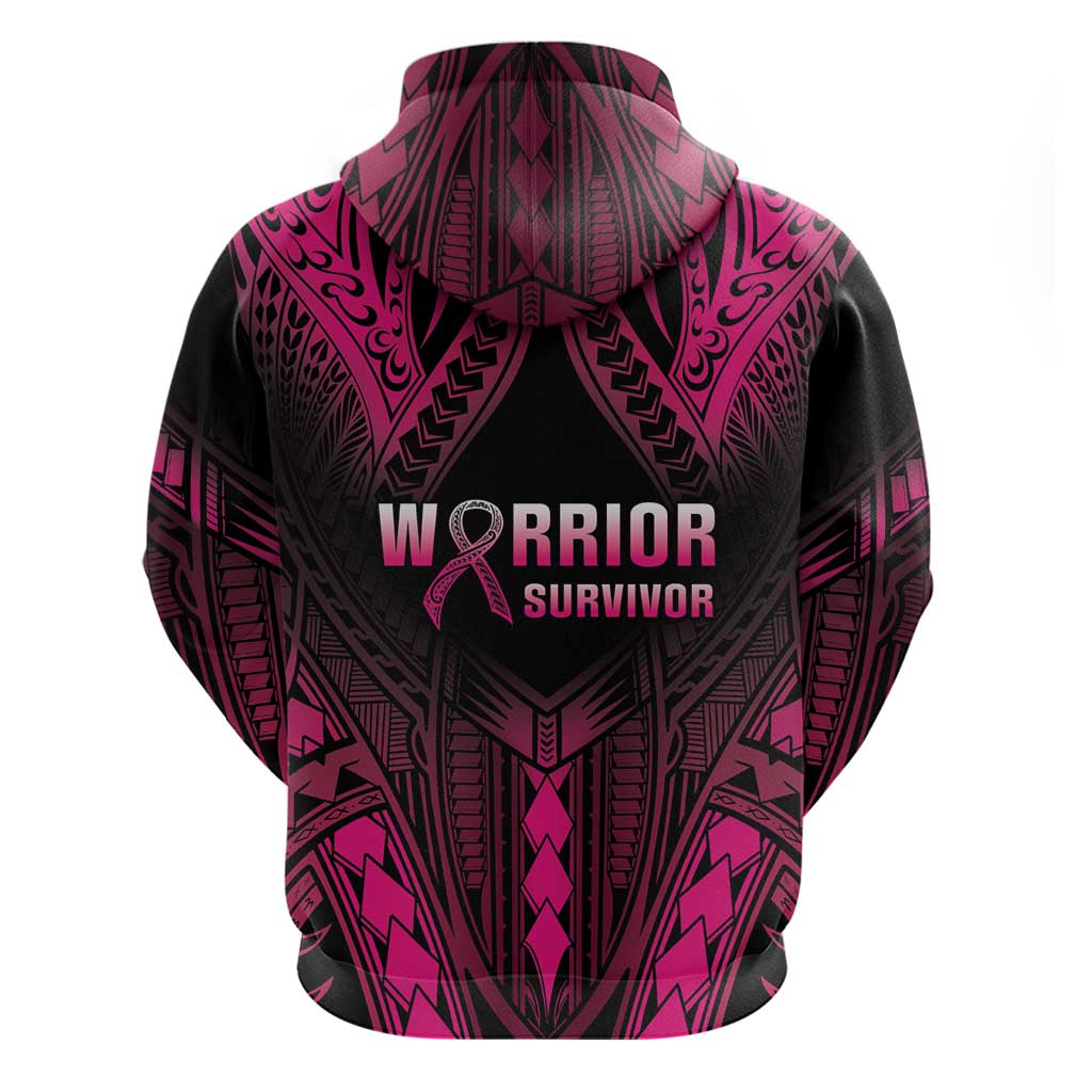 Breast Cancer Pink Out Hoodie Polynesian Art Tattoo Black Version LT05 - Polynesian Pride