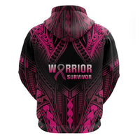 Breast Cancer Pink Out Hoodie Polynesian Art Tattoo Black Version LT05 - Polynesian Pride