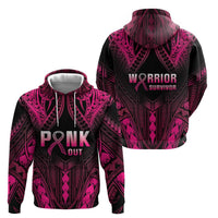 Breast Cancer Pink Out Hoodie Polynesian Art Tattoo Black Version LT05 - Polynesian Pride