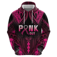 Breast Cancer Pink Out Hoodie Polynesian Art Tattoo Black Version LT05 - Polynesian Pride