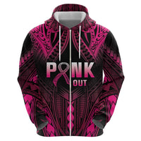 Breast Cancer Pink Out Hoodie Polynesian Art Tattoo Black Version LT05 - Polynesian Pride
