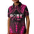 Breast Cancer Pink Out Kid Polo Shirt Polynesian Art Tattoo Black Version