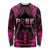 Breast Cancer Pink Out Long Sleeve Shirt Polynesian Art Tattoo Black Version