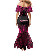 Breast Cancer Pink Out Mermaid Dress Polynesian Art Tattoo Black Version LT05 - Polynesian Pride
