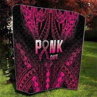 Breast Cancer Pink Out Quilt Polynesian Art Tattoo Black Version LT05 - Polynesian Pride