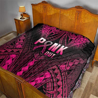 Breast Cancer Pink Out Quilt Polynesian Art Tattoo Black Version LT05 - Polynesian Pride