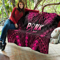 Breast Cancer Pink Out Quilt Polynesian Art Tattoo Black Version LT05 - Polynesian Pride