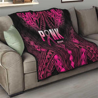 Breast Cancer Pink Out Quilt Polynesian Art Tattoo Black Version LT05 - Polynesian Pride