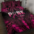 Breast Cancer Pink Out Quilt Bed Set Polynesian Art Tattoo Black Version