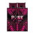 Breast Cancer Pink Out Quilt Bed Set Polynesian Art Tattoo Black Version