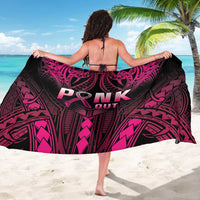 Breast Cancer Pink Out Sarong Polynesian Art Tattoo Black Version LT05 - Polynesian Pride