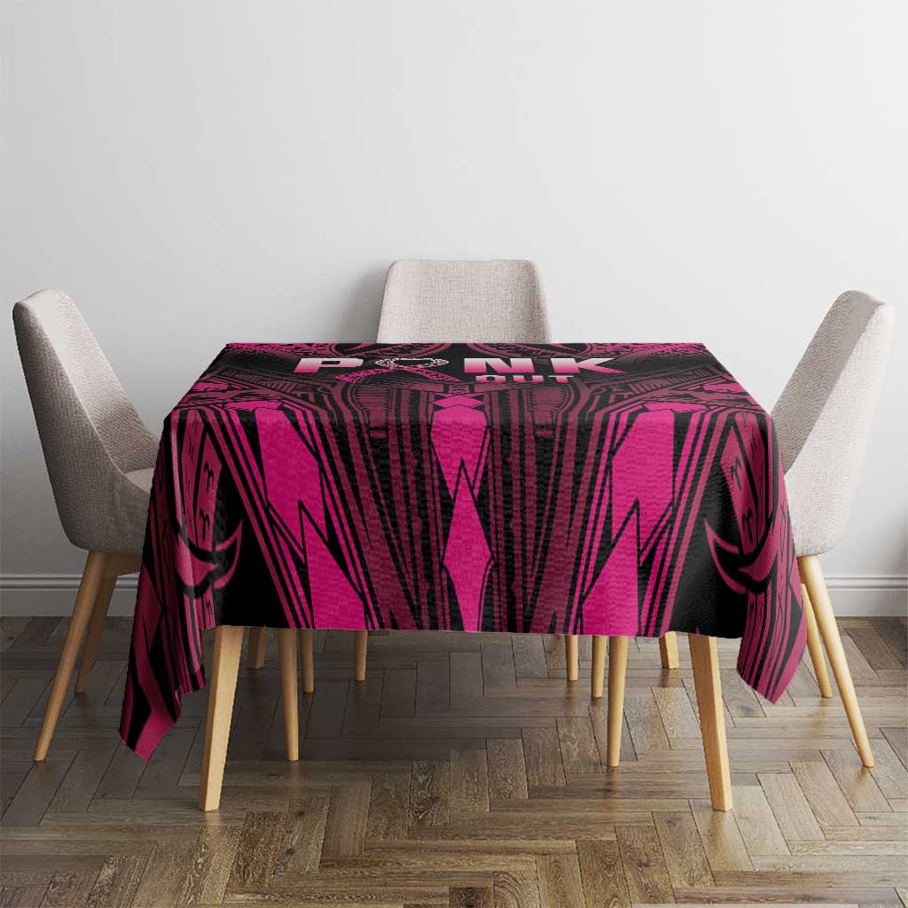 Breast Cancer Pink Out Tablecloth Polynesian Art Tattoo Black Version LT05 - Polynesian Pride
