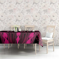 Breast Cancer Pink Out Tablecloth Polynesian Art Tattoo Black Version LT05 - Polynesian Pride