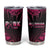 Breast Cancer Pink Out Tumbler Cup Polynesian Art Tattoo Black Version