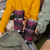 Breast Cancer Pink Out Tumbler Cup Polynesian Art Tattoo Black Version LT05 - Polynesian Pride