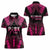 Breast Cancer Pink Out Women Polo Shirt Polynesian Art Tattoo Black Version