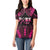 Breast Cancer Pink Out Women Polo Shirt Polynesian Art Tattoo Black Version