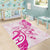 Breast Cancer Awareness Area Rug Ribbon Polynesian Pattern White Version