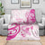 Breast Cancer Awareness Blanket Ribbon Polynesian Pattern White Version