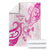 Breast Cancer Awareness Blanket Ribbon Polynesian Pattern White Version